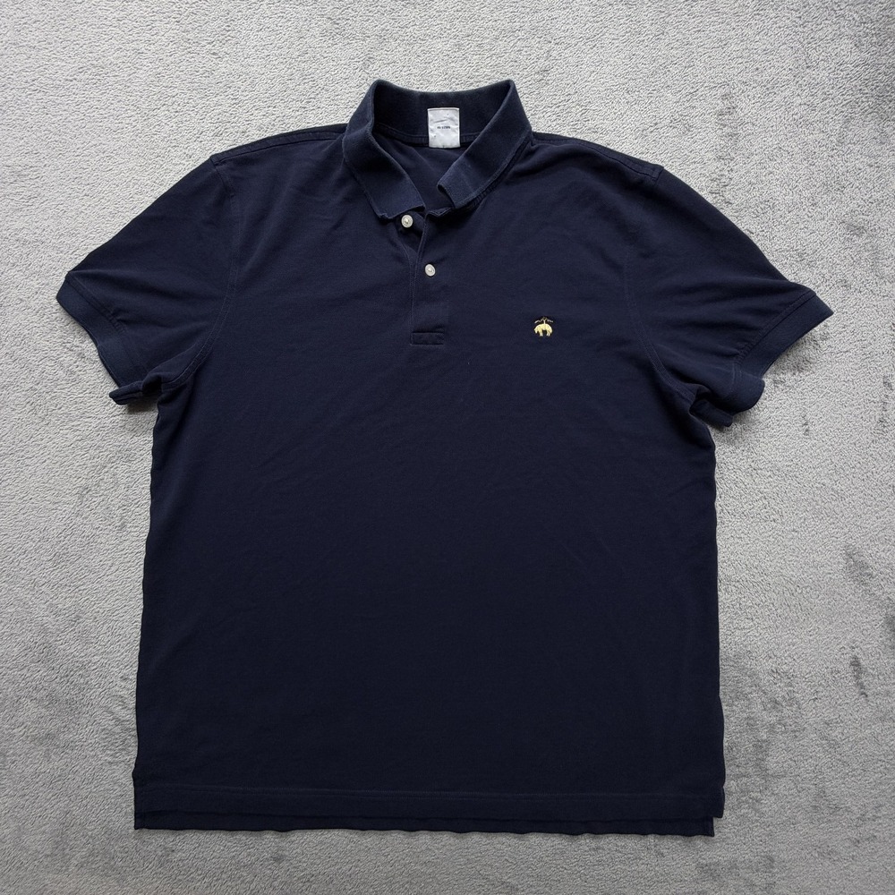 Brooks Brothers Polo Shirt Mens XL Navy Slim Fit 1818‎ Cotton Casual Classic